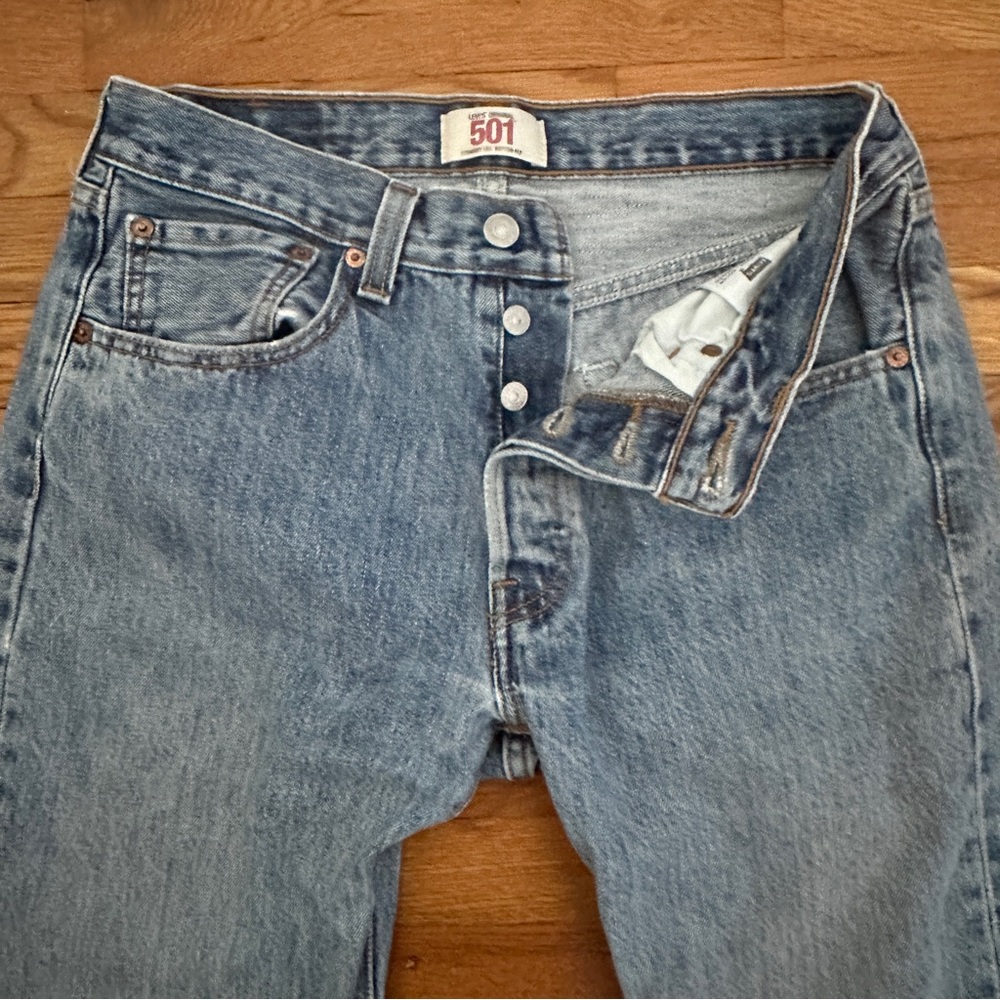 Levi 501 Straight Leg, Button Fly Jeans